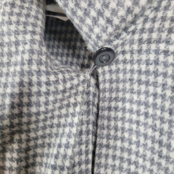 Vintage Tweed Wool Cape Coat One Size Medium Large XL 1X 2X 3X Grey Houndstooth - Picture 5 of 8
